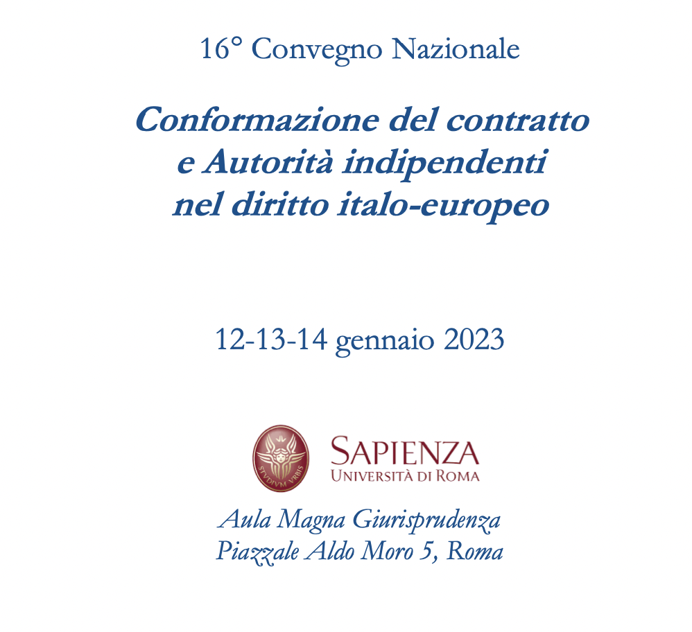 Conformazione del contratto e Autorità indipendenti nel diritto italo-europeo